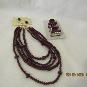 beads and matching earrings and hair clips